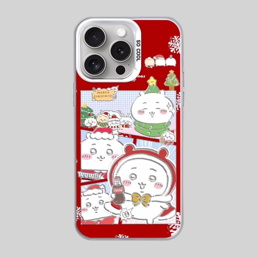 chiikawa 動漫彩銀線條漸變防摔手機殼