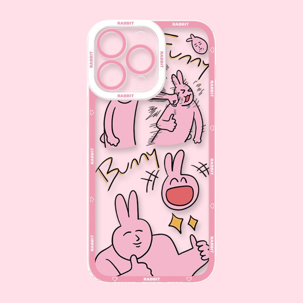 粉紅兔子天使眼透明防摔軟殼-ZUIHANG