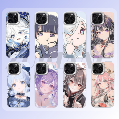 原神彩銀線條漸變防摔手機殼