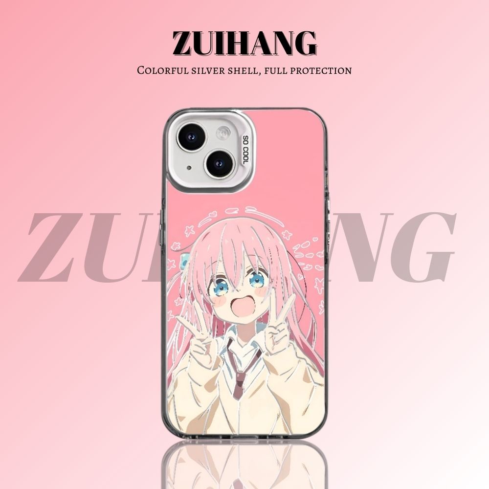 孤獨搖滾彩銀線條漸變防摔手機殼