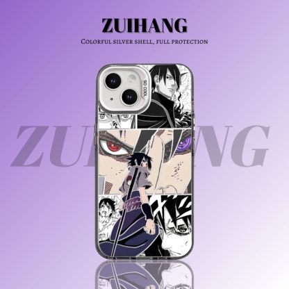 火影忍者彩銀線條漸變防摔手機殼