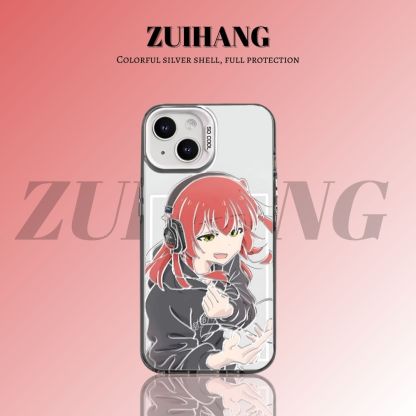 孤獨搖滾彩銀線條漸變防摔手機殼