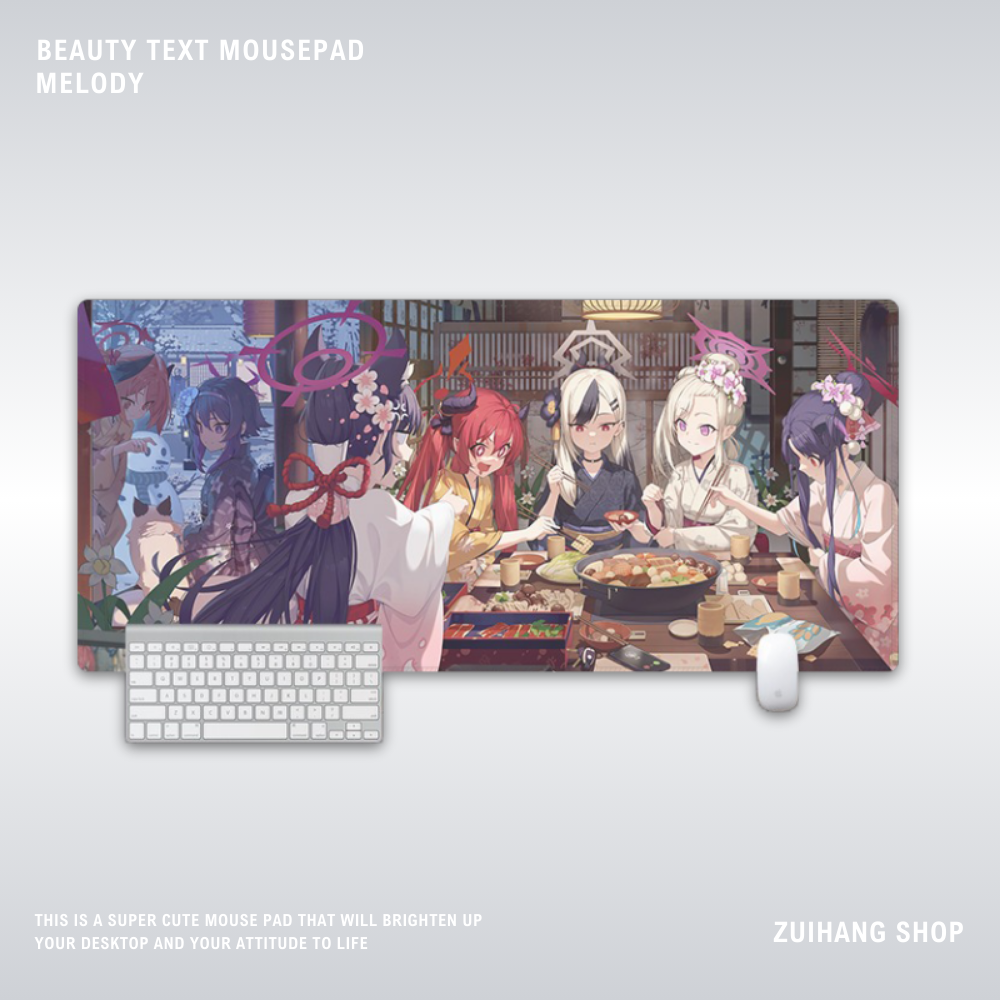 蔚藍檔案電競超大遊戲加厚防滑鼠標墊