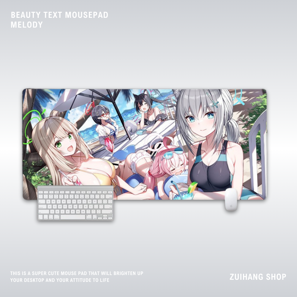 蔚藍檔案電競超大遊戲加厚防滑鼠標墊