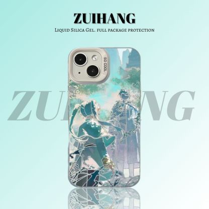 【大集合3.0】動漫彩銀線條漸變防摔手機殼