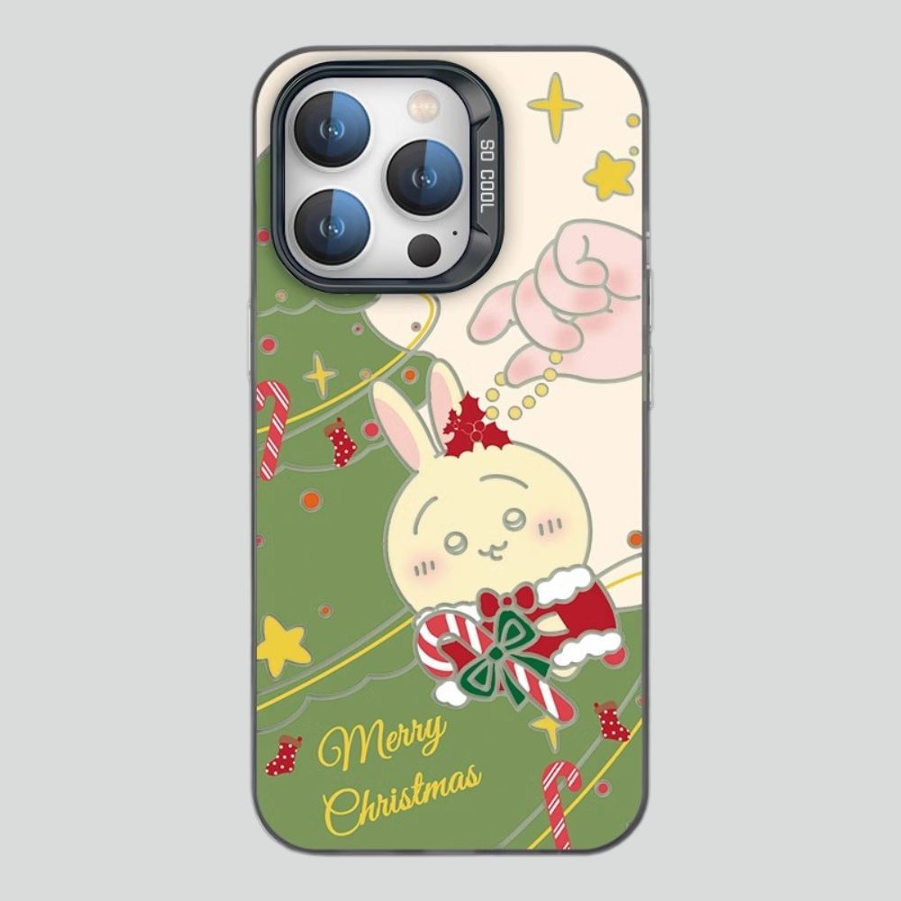 chiikawa 動漫彩銀線條漸變防摔手機殼