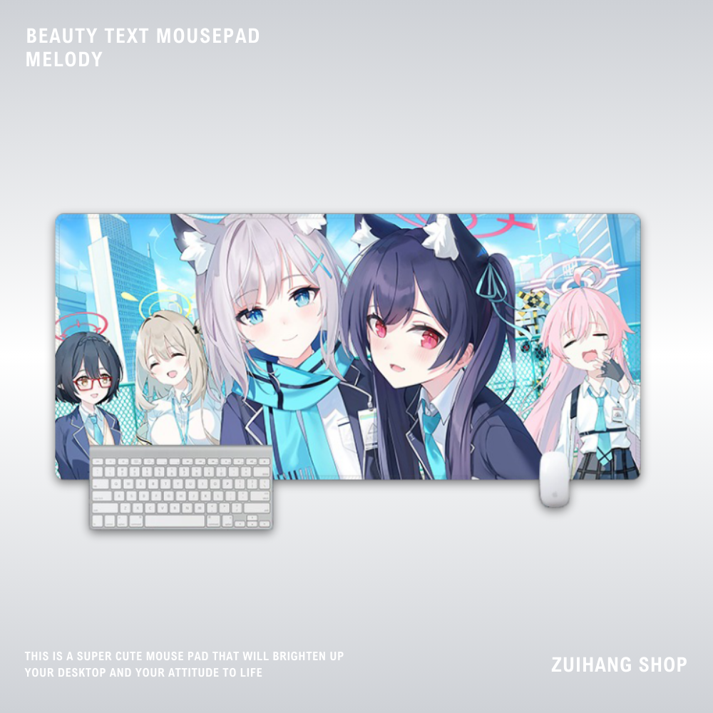 蔚藍檔案電競超大遊戲加厚防滑鼠標墊