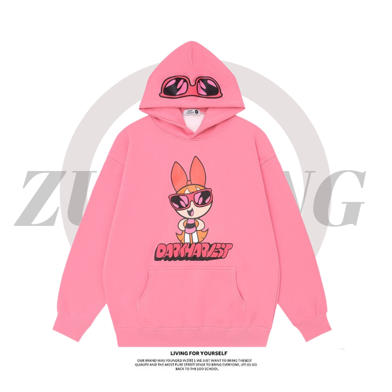 飛天小女警新款 寬鬆百搭 秋冬款 寬鬆連帽T