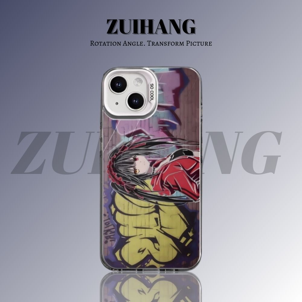 約會大作戰彩銀線條漸變防摔手機殼