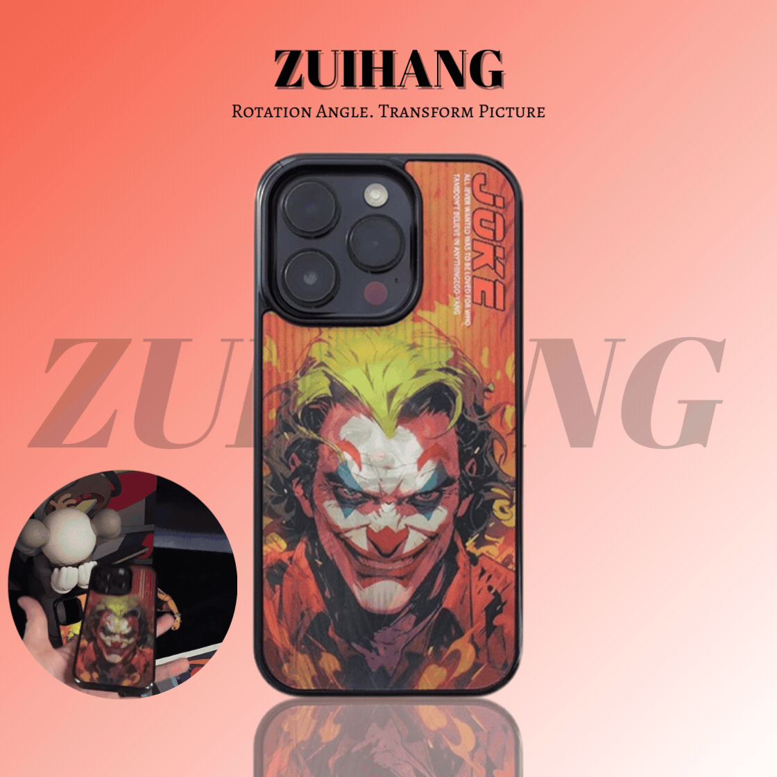 創意小丑3D幻圖磁吸防摔手機殼