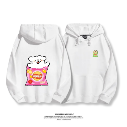 線條小狗 2025秋冬新款 親子情侶男女連帽衛衣