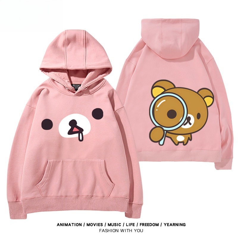 日系拉拉熊 聯名衛衣新款 親子情侶裝連帽衛衣