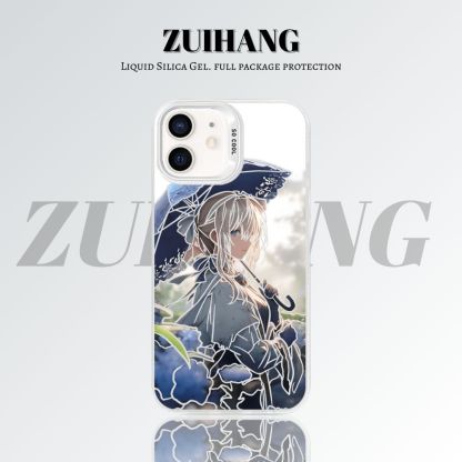 【大集合2.0】動漫彩銀線條漸變防摔手機殼