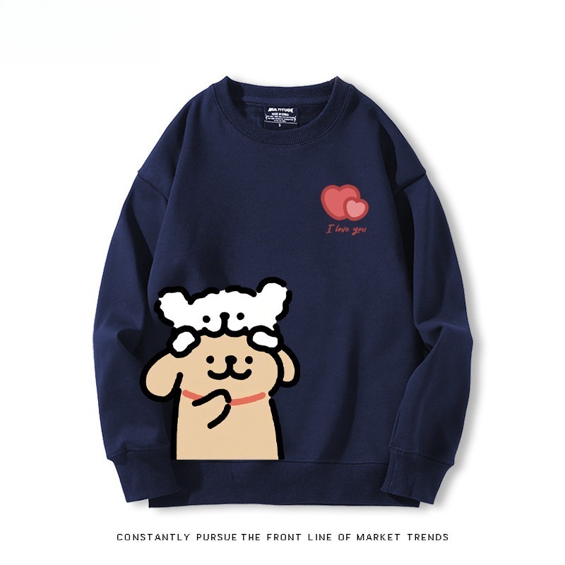 線條小狗 聯名親子情侶裝 圓領長袖