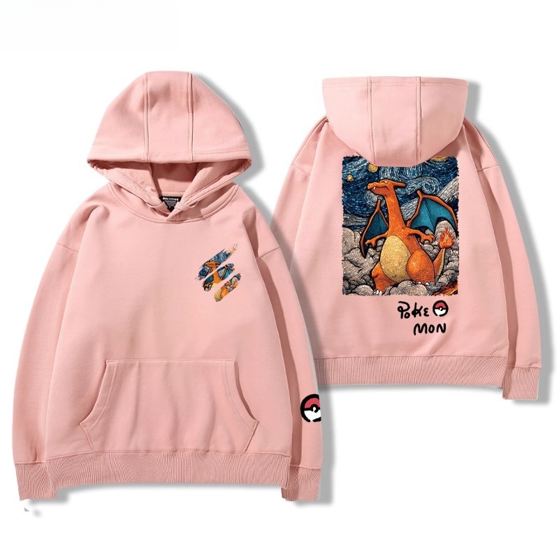 寶可夢油畫系列 聯名衛衣2025秋冬新款親子情侶裝連帽衛衣