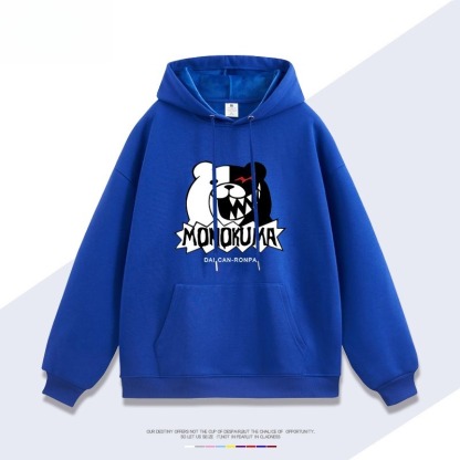 槍彈辯駁黑白熊新款 親子情侶男女連帽衛衣