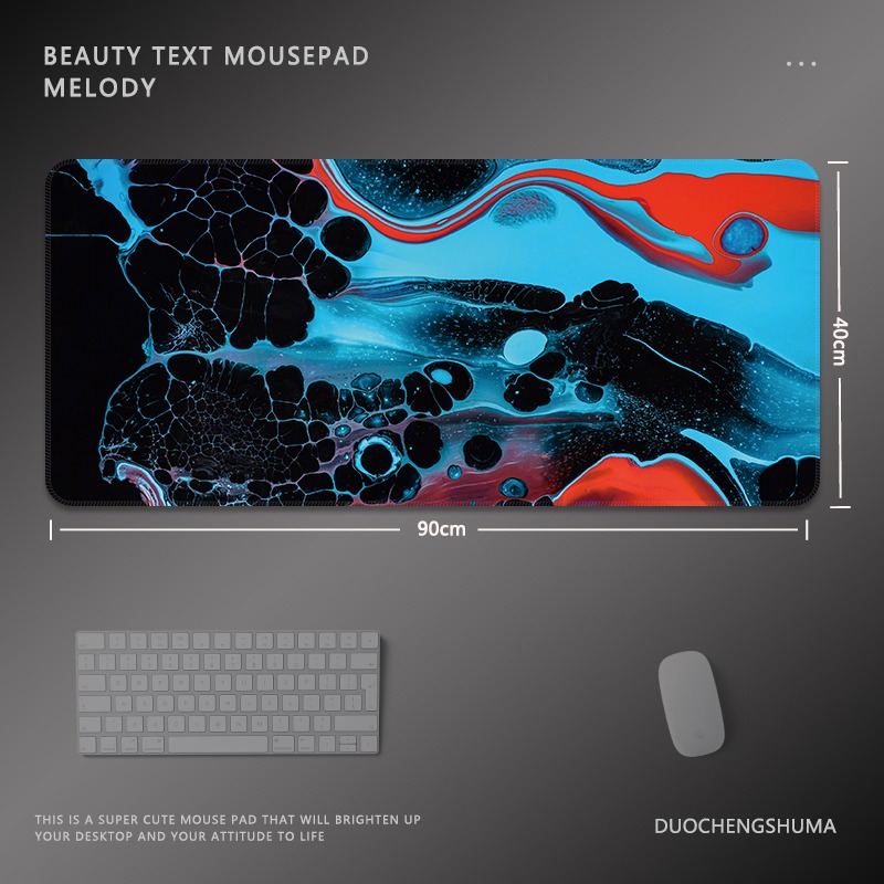 油畫暈染電競超大遊戲加厚防滑鼠標墊