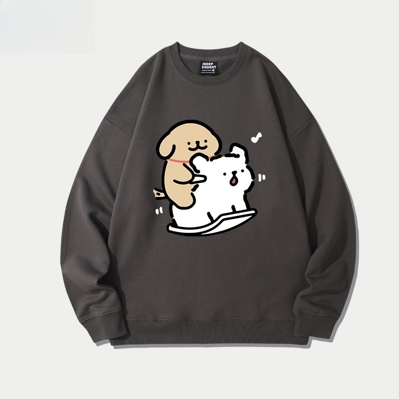 線條小狗 聯名親子情侶裝 圓領長袖