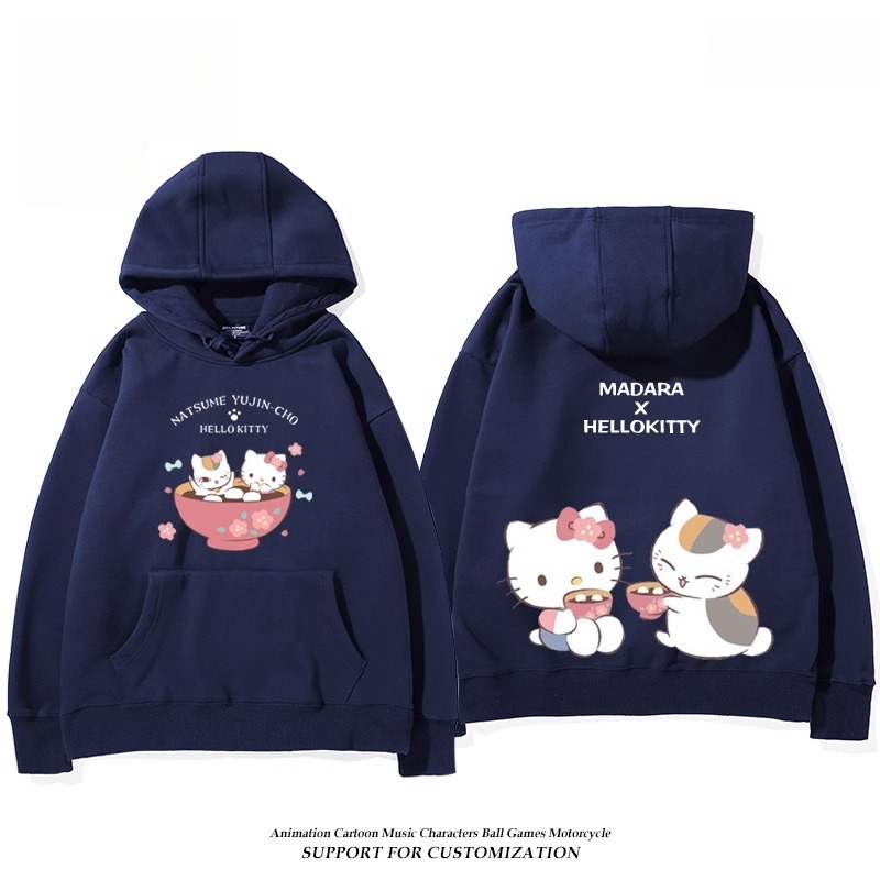 夏目友人帳貓咪老師X三麗鷗新款 親子情侶男女連帽衛衣