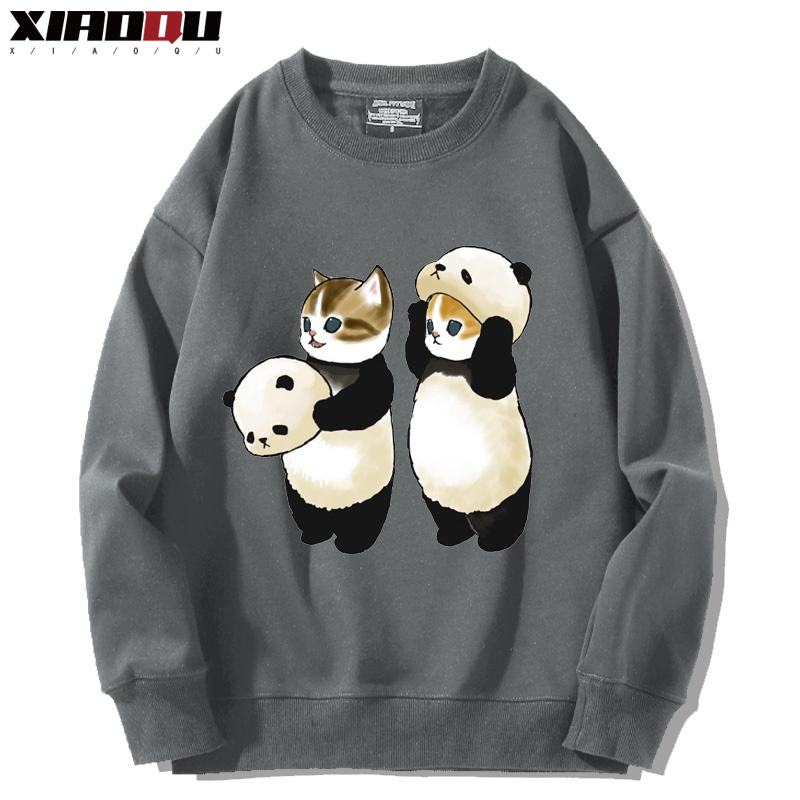 可愛貓咪熊貓 2024親子情侶裝 圓領長袖