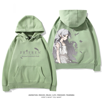 葬送的芙莉蓮 2024秋冬新款親子情侶裝薄絨款連帽衛衣