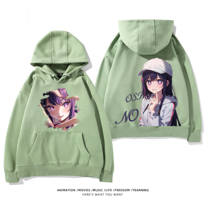 我推的孩子 聯名衛衣2024秋冬新款親子情侶裝薄絨款連帽衛衣