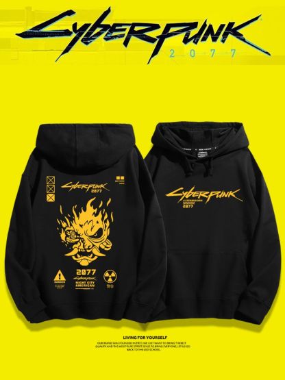 電馭叛客2077聯名衛衣2025秋冬新款親子情侶裝連帽衛衣