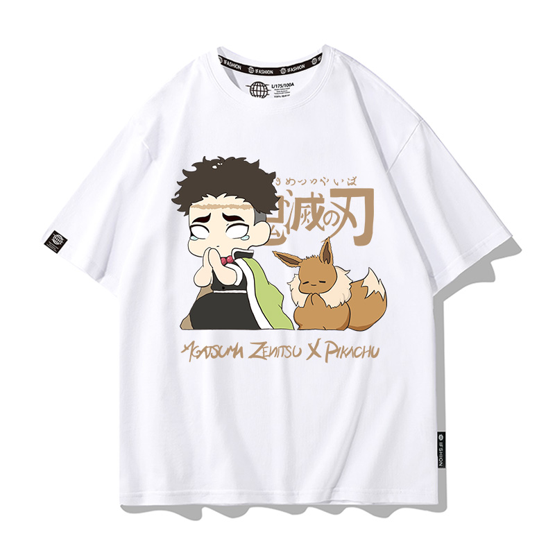 鬼滅之刃x精靈寶可夢 2025情侶男親子女同款 印花短袖T恤