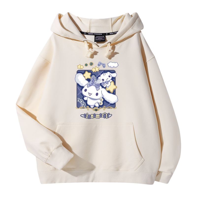 三麗鷗大耳狗聯名衛衣2023秋冬新款親子情侶裝薄絨款連帽衛衣