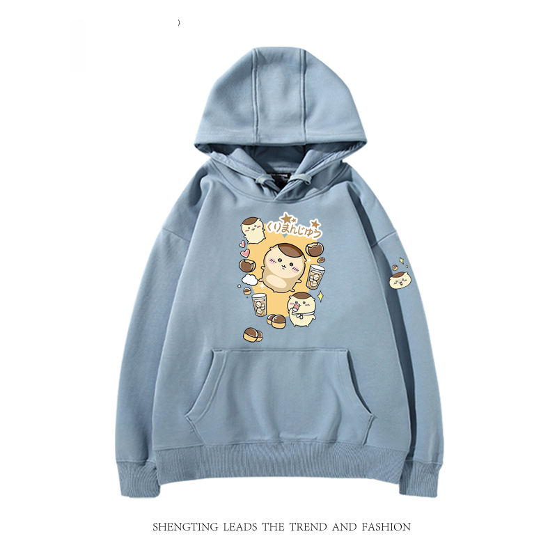 chiikawa 2024秋冬新款親子情侶裝薄絨款連帽衛衣