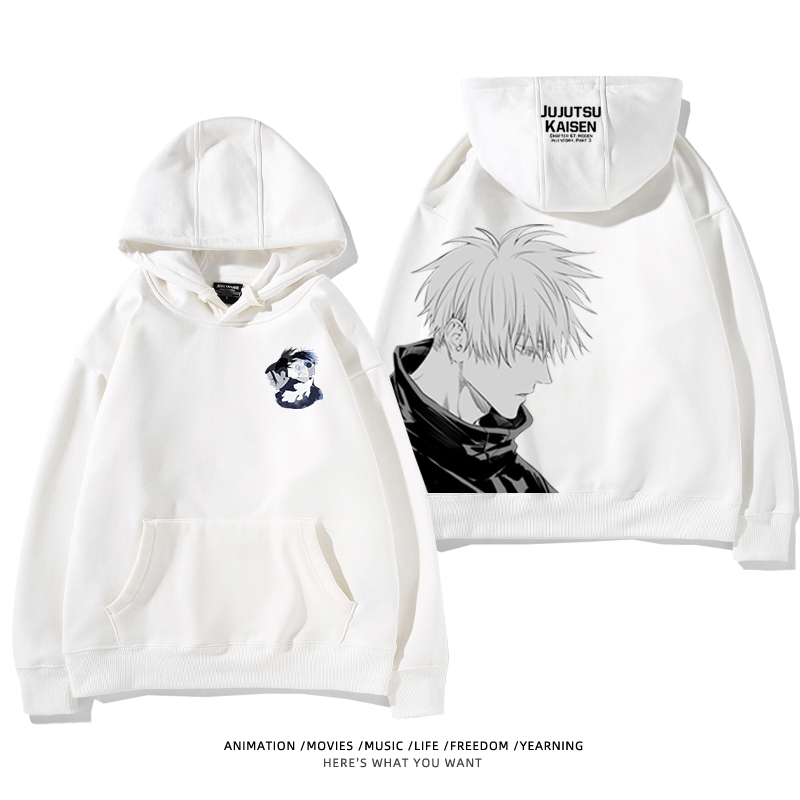 咒術迴戰聯名衛衣2024秋冬新款親子情侶裝薄絨款連帽衛衣