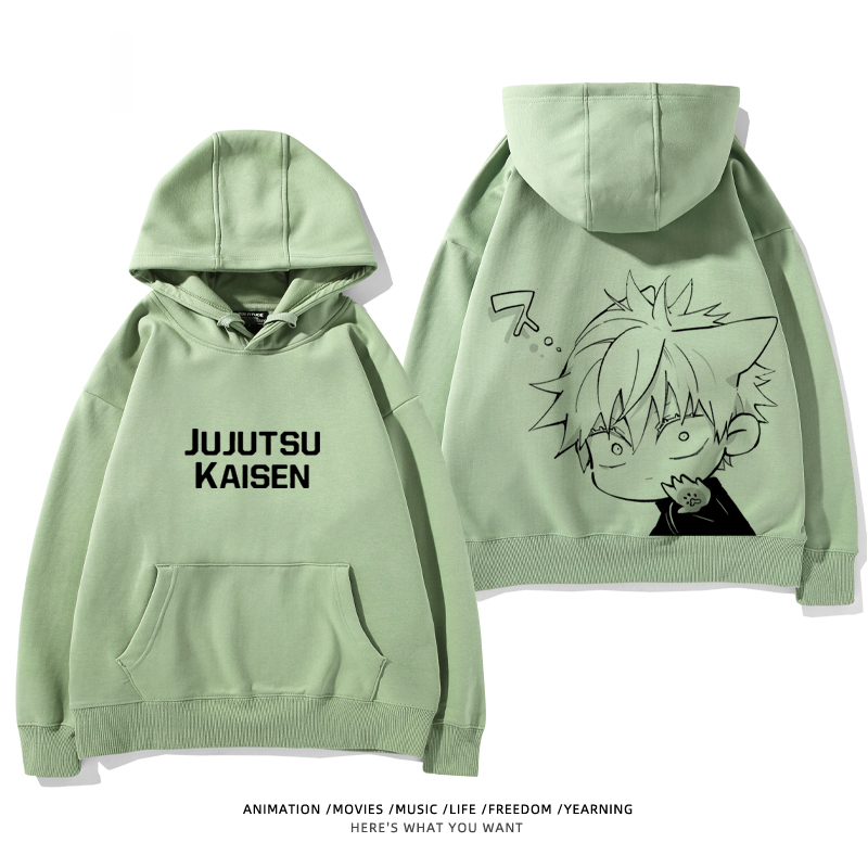 咒術迴戰聯名衛衣2024秋冬新款親子情侶裝薄絨款連帽衛衣