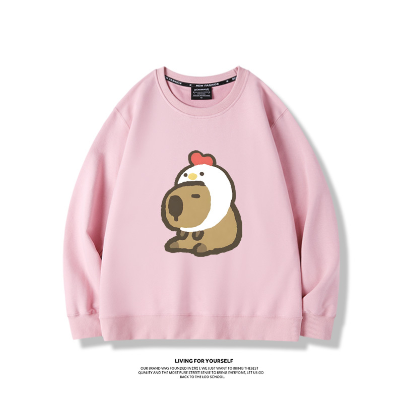 卡皮巴拉水豚2024親子情侶裝 圓領長袖