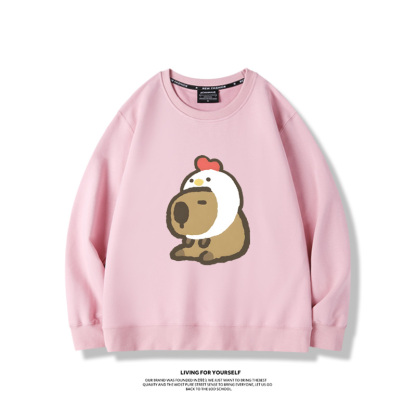 卡皮巴拉水豚2024親子情侶裝 圓領長袖