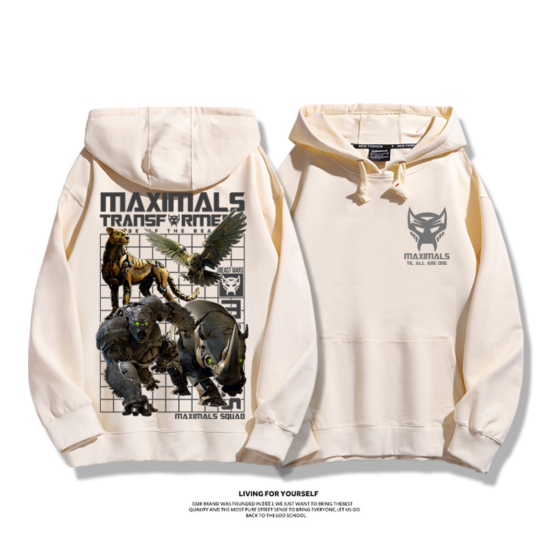 變形金剛7聯名衛衣2023秋冬新款親子情侶裝薄絨款連帽衛衣