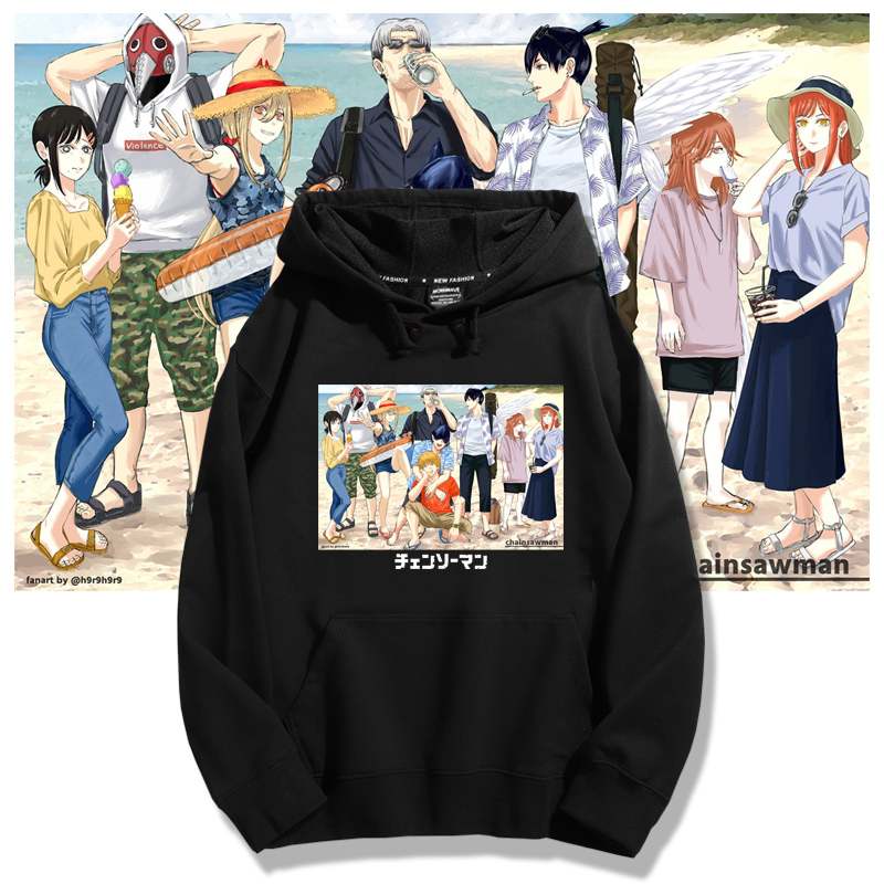 鏈鋸人新款 親子情侶男女款連帽衛衣