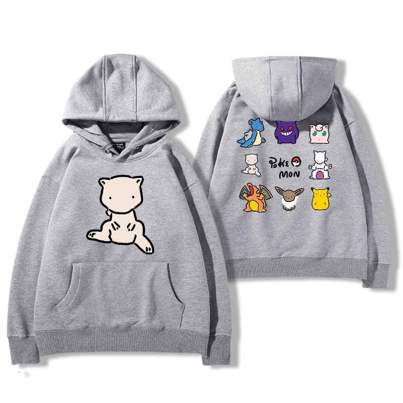 寶可夢聯名衛衣2024秋冬新款親子情侶裝薄絨款連帽衛衣