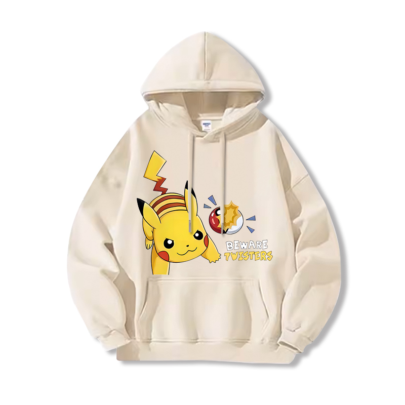 寶可夢 聯名衛衣2024秋冬新款親子情侶裝薄絨款連帽衛衣