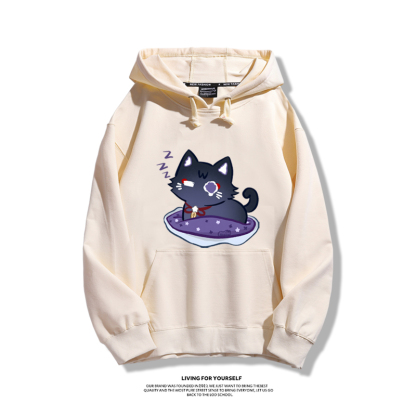 原神散兵貓貓聯名衛衣2023秋冬新款親子情侶裝薄絨款連帽衛衣