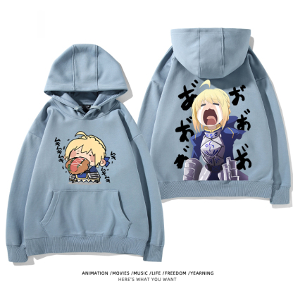 fate 2024秋冬新款親子情侶裝薄絨款連帽衛衣