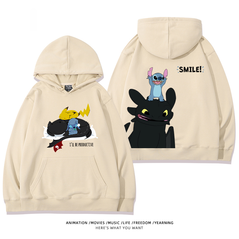 馴龍高手 聯名衛衣2024秋冬新款親子情侶裝薄絨款連帽衛衣