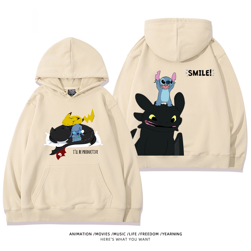 馴龍高手 聯名衛衣2024秋冬新款親子情侶裝薄絨款連帽衛衣