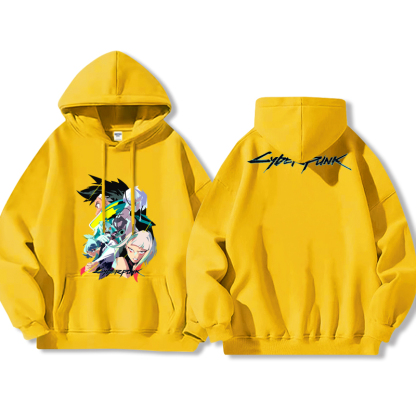 賽博朋克 聯名衛衣2024秋冬新款親子情侶裝薄絨款連帽衛衣