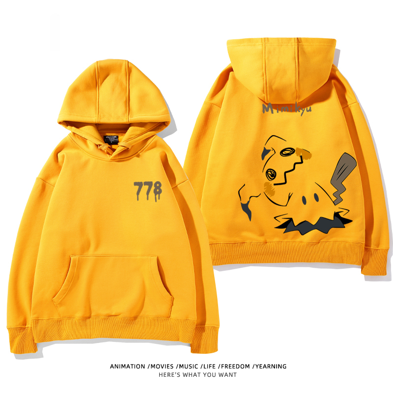 寶可夢 聯名衛衣2024秋冬新款親子情侶裝薄絨款連帽衛衣
