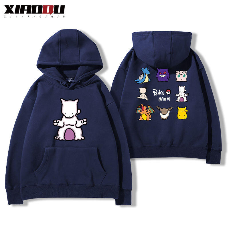 寶可夢聯名衛衣2024秋冬新款親子情侶裝薄絨款連帽衛衣
