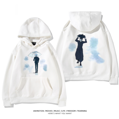咒術迴戰聯名衛衣2024秋冬新款親子情侶裝薄絨款連帽衛衣
