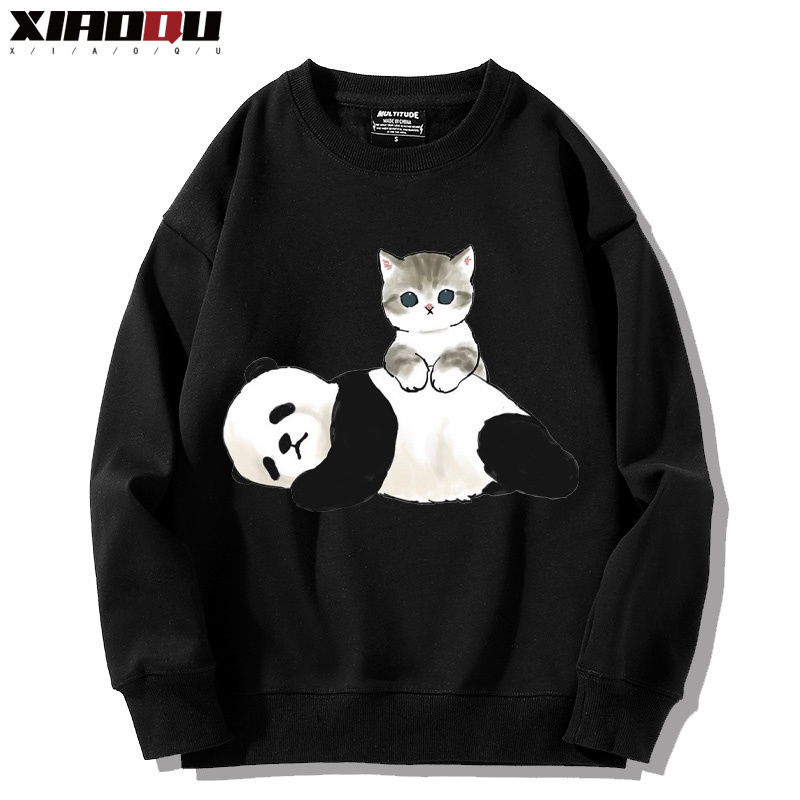 可愛貓咪熊貓 2024親子情侶裝 圓領長袖