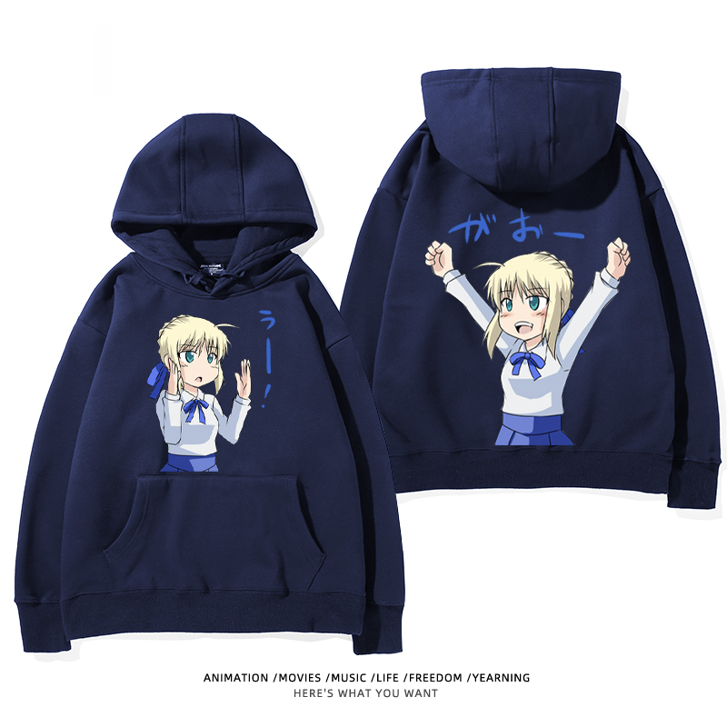 fate 2024秋冬新款親子情侶裝薄絨款連帽衛衣