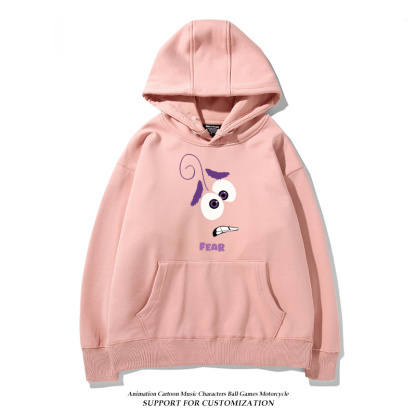 腦筋急轉彎 聯名衛衣2024秋冬新款親子情侶裝薄絨款連帽衛衣