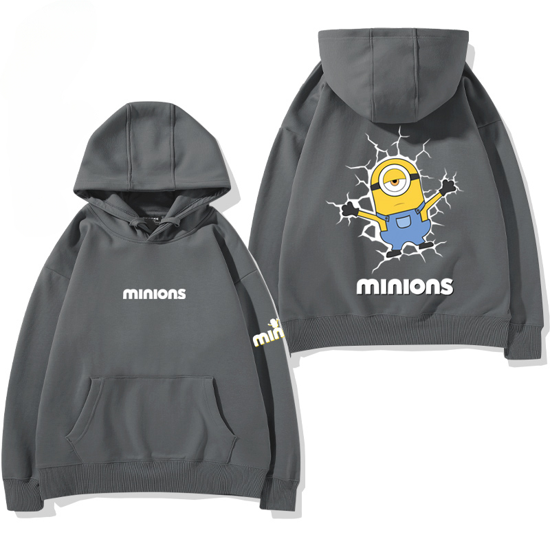 小黃人 聯名衛衣2024秋冬新款親子情侶裝薄絨款連帽衛衣